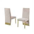 Rectangular Clear Glass 5pc Dining Set with Gold Stainless Steel Base