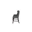 Cappuccino Wood Counterheight Dining Bench Upholstered with Gray Linen Fabric