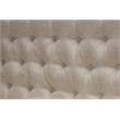 Cappuccino Wood Dining Bench Upholstered with Beige Linen Fabric