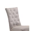 6pc Gray Wood Dining Set with Light Gray Linen Fabric Seats + Bench