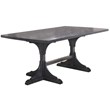 7pc Gray Wood Dining Set with Light Gray Linen Fabric Seats