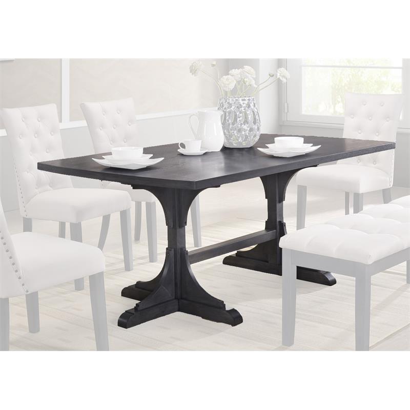 Dark Gray Wood Dining Table 71