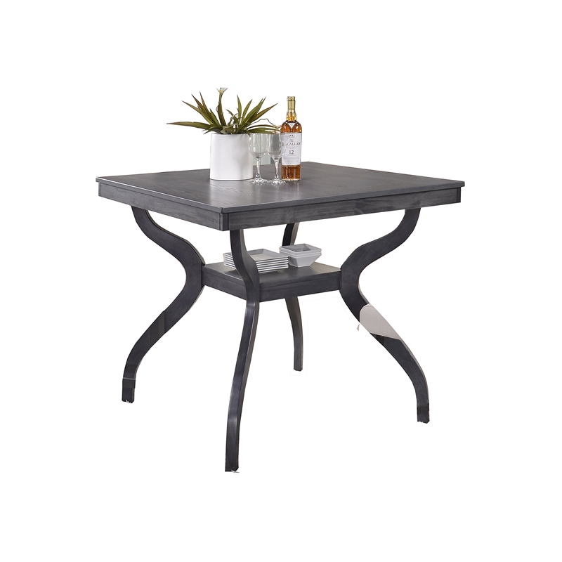 Dark Gray Wood Counterheight Square Dining Table 40