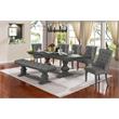 Dark Gray Linen Fabric Dining Chair (Single) with Tufted Seats