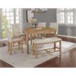 Natural Rustic Wood Counterheight Dining Chairs in Beige Linen Fabric (Set of 2)