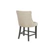 Beige Linen Fabric Counterheight Dining Chairs with Tufted Seats (Set of 2)