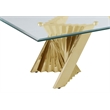 Geometric Clear Glass Coffee Table with Gold Stainless Steel