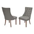 Walnut Wood 7pc Dining Set with Extendable Table and Gray Linen Chairs + Bench