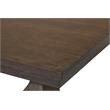 Walnut Wood 9pc Dining Set with Extendable Table and Gray Linen Chairs