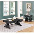 Traditional 2pc Coffee Table Set in Rustic Dark Gray Wood with Drawer Storage