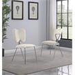 Winged Side Chairs with Cream Velvet and Silver Chrome Base (Set of 4)