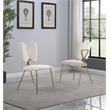Winged Side Chairs with Cream Velvet and Gold Chrome Base (Set of 4)