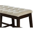 Cappuccino Wood Counterheight Dining Bench with Beige Linen Fabric