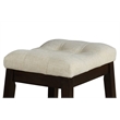 Cappuccino Wood Counterheight Dining Stools with Beige Linen Fabric
