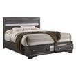Full Sized Gray and Silver Wood Bedframe with 2 Drawer Storage