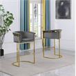 Dark Gray Velvet Barstool Chair (Single) with Gold Metal Chrome Base