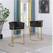 Black Velvet Barstool Chair (Single) with Gold Metal Chrome Base