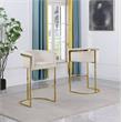 Cream Velvet Barstool Chair (Single) with Gold Metal Chrome Base