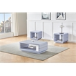 Contemporary 3pc Wood Coffee Table Set in Glossy Light Gray