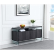 Walnut Wood 4 Door Server with Internal Storage and Glass Legs