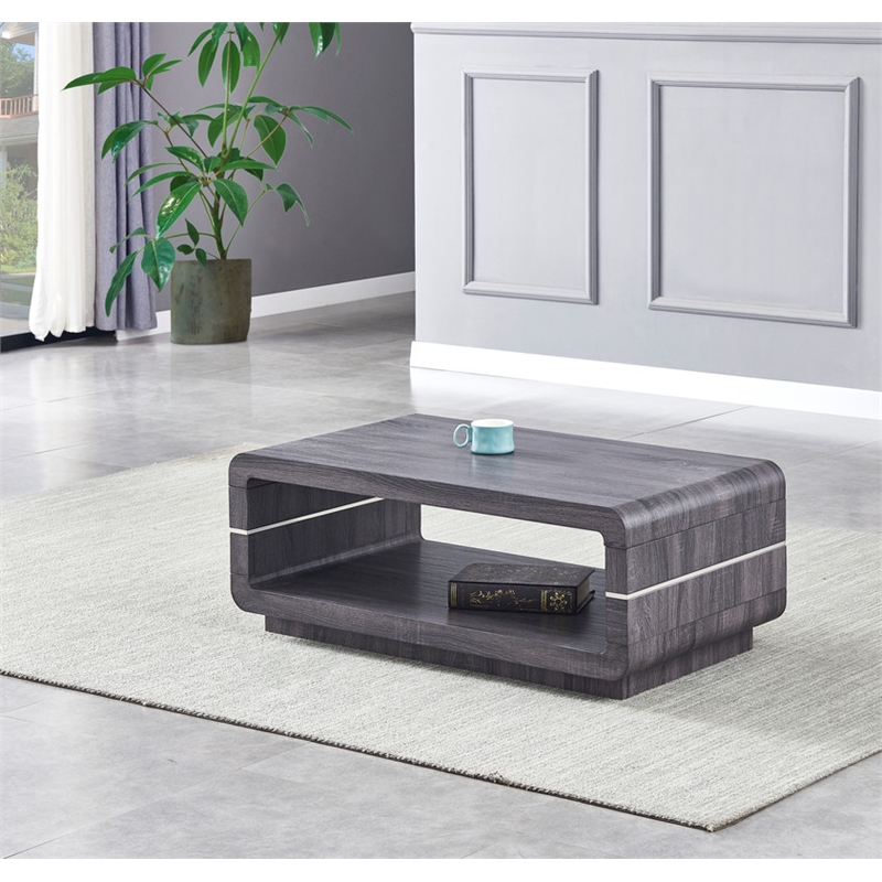 Modern Walnut Wood Coffee Table