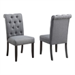 Weathered Gray Wood Dining Chairs with Gray Fabric