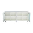 High Gloss White 4 Door Wood Cabinet Server with Frosted Glass Doors