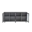 Walnut Wrapped 4 Door Wood Cabinet Server with Frosted Glass Doors