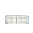 High Gloss Light Gray 4 Door Wood Cabinet Server with Frosted Glass Doors