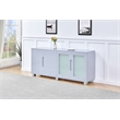 High Gloss Light Gray 4 Door Wood Cabinet Server with Frosted Glass Doors