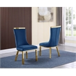 Clear Glass 9pc Dining Set with Gold Stainless Steel and 8 Chairs