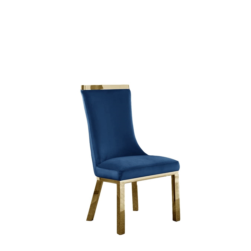Clear Glass 9pc Dining Set with Gold Stainless Steel and 8 Chairs