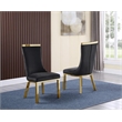 Clear Glass 9pc Dining Set with Gold Stainless Steel and 8 Chairs