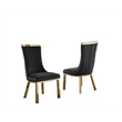 Clear Glass 9pc Dining Set with Gold Stainless Steel and 8 Chairs
