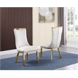 Clear Glass 9pc Dining Set with Gold Stainless Steel and 8 Chairs