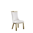 Clear Glass 9pc Dining Set with Gold Stainless Steel and 8 Chairs
