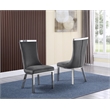 White Marble 9pc Dining Set with Silver Stainless Steel and 8 Chairs