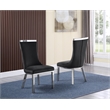 White Marble 5pc Dining Set with Silver Stainless Steel and 4 Chairs