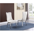 White Marble 5pc Dining Set with Silver Stainless Steel and 4 Chairs