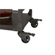 Rustic Espresso Wood Bar Cart with Metal Frame and Wheel Locks