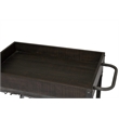 Rustic Light Brown Wood Bar Cart with Metal Frame and Wheel Locks