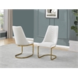 Sleek Cream Velvet Side Chairs with Gold Chrome Base (Set of 2)