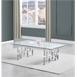 Modern Coffee Table with 10mm Clear Tempered Glass and Silver Stainless Steel