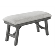 Rustic Gray Wood 6pc Dining Set with Gray Linen Upholstered Chairs and Bench