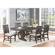 Best Quality Rustic Brown Wood 7pc Dining Set with Beige Chairs