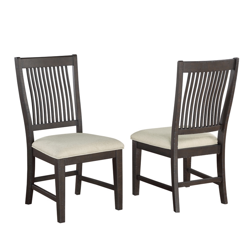Best Quality Rustic Brown Wood Dining Chairs with Beige Upholstery Single