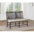Best Quality Furniture Rustic Brown Wood Dining Bench with Beige Upholstery
