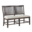Best Quality Furniture Rustic Brown Wood Dining Bench with Beige Upholstery