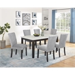 Best Quality Furniture 7-Piece Faux Marble & Fabric Dining Set in White/Gray