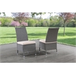 Best Quality Furniture Gray Outdoor PE Rattan Wicker Dining Chairs Set of 2